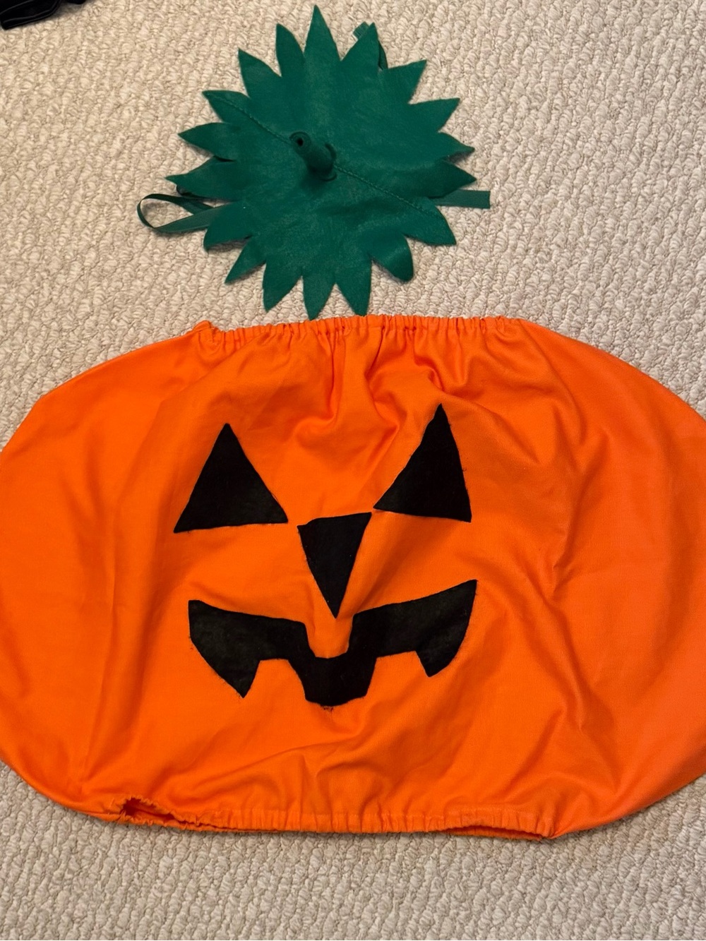 Kids Pumpkin Costume Dress-Up Set in Orange and Green